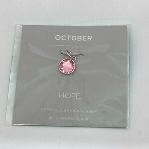 Origami Owl 925 Sterling & Pink Swarovski Crystal Pendant Charm | 14mm